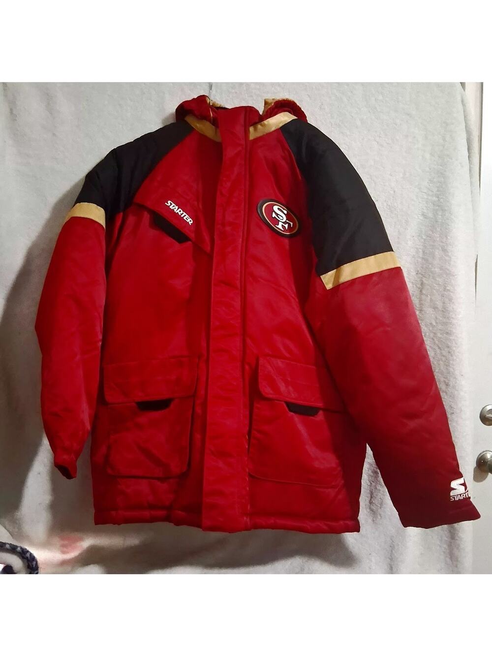 Vintage 90s San Francisco 49ers Starter Parka Jacket Pro Line Puffer Mens XL